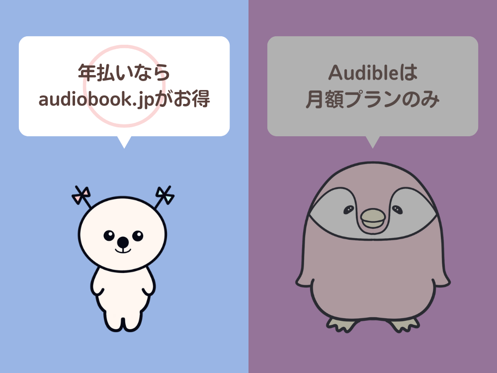 コスパはオーディオブック.jpが高い